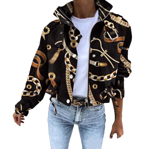 Veste Y2k légère et coupe-vent avec fermeture double et col protecteur