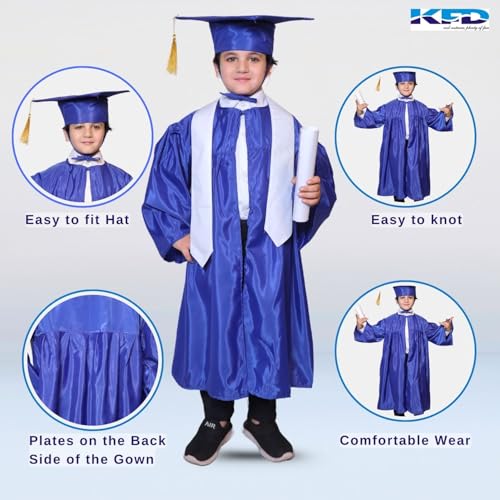 Image of Kaku Fancy Dresses Graduation Gown With Hat & Stole /Scarf | Degree Costume For Convocation Dress For Boys & Girls