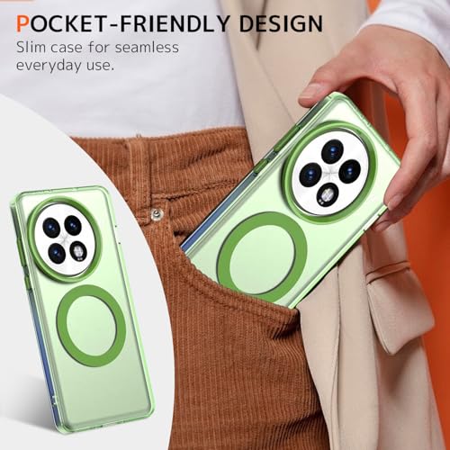 Coque OnePlus 13 silicone translucide vert mat compatible MagSafe - 5