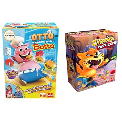 GOLIATH Set di 2 giochi: Otto il Maialotto + Ciccio Pasticcio - Giochi da Tavolo, Azione, Abilità e Velocità per Bambini - Nuovo Set Giochi - Gioca con la Famiglia o gli Amici - 2+ giocatori - 5+