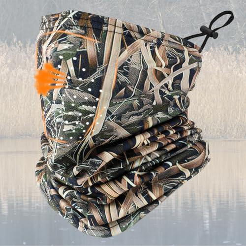 Chicingyou Duck Hunting Face Mask Camo Duck Masks Flannel Breathable Adjustable Neck Gaiter for Men Balaclava Neck Warmer for Cold Weather Ski Fishing Hunting Gear