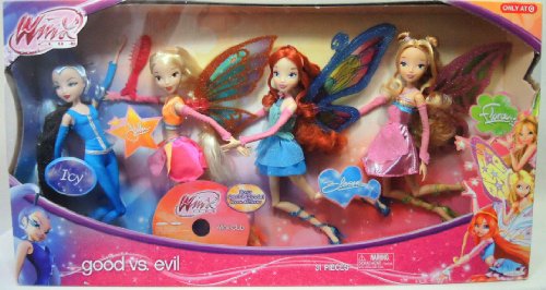 Winx Club Good vs Evil 4 Pack Icy Bloom Stella Flora 11.5