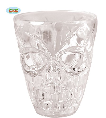 Preisvergleich Produktbild Guirca 26167 Totenkopf-Schnapsglas für Halloween, Transparent