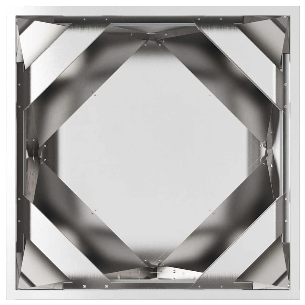Donica Ogrodowa Stal Galwanizowana 50x50x50 cm Srebrna Prostokątna Skrzynka na Rośliny, Wytrzymała na Warunki Atmosferyczne, Nowoczesny Design na Taras i Ogród