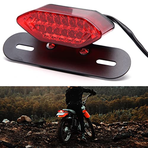 DREAMIZER Motorcycle Tail Light Integrated Running Lamp Brake&Turn Signal Light with License Plate Bracket Compatible With Motorcycle Street Bike Cruiser Chopper And More