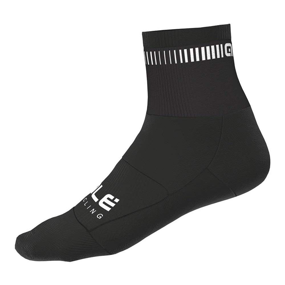 Ale' Unisex Black/White Alé Cycling Logo Q-Skin 12Cm Cycling Socks, Large (Eu 44-47)