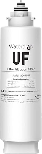 Waterdrop TSUF - Filtro de agua para debajo del fregadero, repuesto para sistema de filtro de agua Waterdrop TSU-W de 3 etapas de ultrafiltración