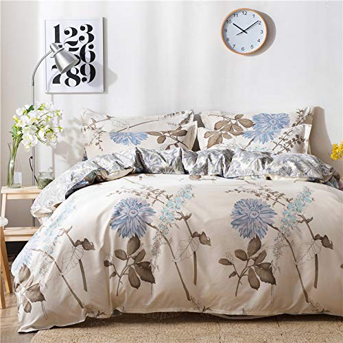 MMHJS Juego De Cama De 4 Piezas Funda Nórdica De Plumón con Cremallera 2 Fundas De Almohada Y 1 Sábana Suave, Cómodo Y Transpirable Cover