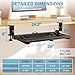 YOMT Adjustable Keyboard Tray Under Desk, Small Pull-Out Computer Keyboard Drawer with C-Clamp, 20” (24.2” Including Clamps) x 13” Slide-Out Platform Computer Drawer for Typing, Black