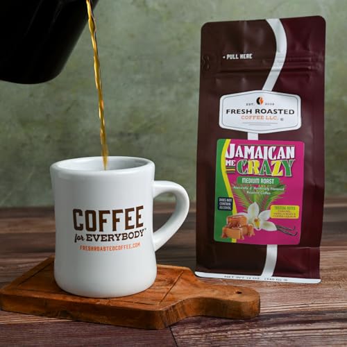 Image of Fresh Roasted Coffee, Jamaican Me Crazy Flavored Whole Bean Coffee, Medium Roast, Kosher, 12 oz