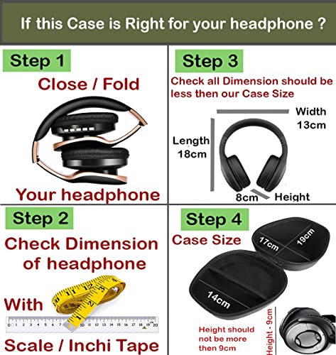 Stealodeal Headset Headphone Carrying Case Earpads Storage Bag Headphone Pouch Portable Anti-Pressure (Oxford-Black)