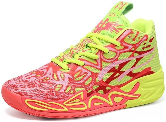 Men's High Top Basketball Shoes with Mesh Breathable Non Slip Fashionable Outdoor Sports Leisure Walking Shoes