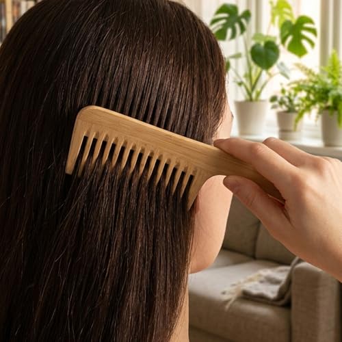Set de 3 Peines de Madera para Cabello Rizado Afro miniatura 5