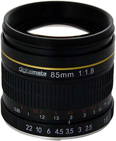 DigitalMate DM85MMC 85-85mm f/1.8-22 Medium-Telephoto Fixed Prime Camera Lens, Black
