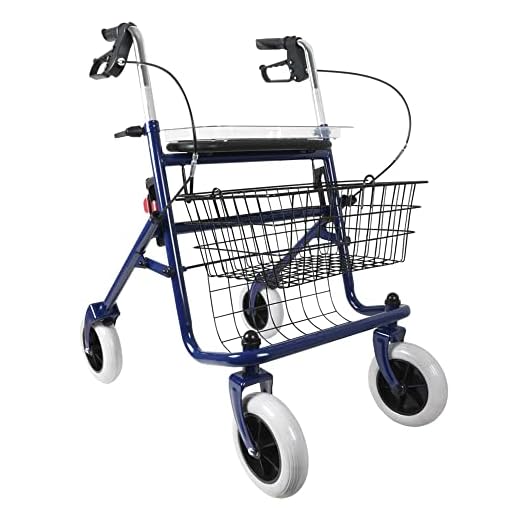 GIMA - Ideal, 4 Wheels Walking Rollator, Folding Mobility Walking Aid, Elderly Walker, Lightweight Rollator 43142