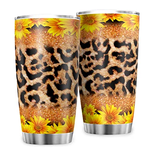 Taza térmica de acero inoxidable con diseño de girasol, 20 onzas, doble pared, aislado al vacío, taza de café de viaje… - Imagen 3