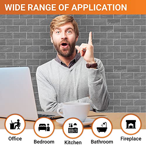 Milesun 100 Piece Peel And Stick Pvc Backsplash Tile, 3 Inch X 6 Inch Sand Stone Design Stick On Tiles For Backsplash Kitchen, Bathroom, Laundry Room, Camper, Fireplace (Dark Sand Stone) #TOP4