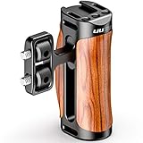 R075 Wooden Handle Grip Left Right Compatible for Sony A6400 A6600 A7III Nikon Canon Panasonic Camera Cage, for iPhone/Smartphone Video Rig Video-graphy Accessories Mobile Filming 1/4' Hold Bracket