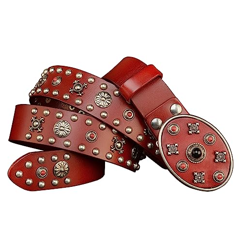 Ceinture rétro en cuir unisexe pour en finir avec les jeans lâches
