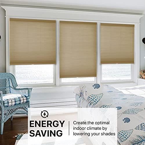 Chicology Cellular Shades , Window Blinds Cordless , Blinds For Windows , Window Shades For Home , Window Coverings , Cellular Blinds , Door Blinds , Morning Croissant, 30"W X 64"H #TOP4