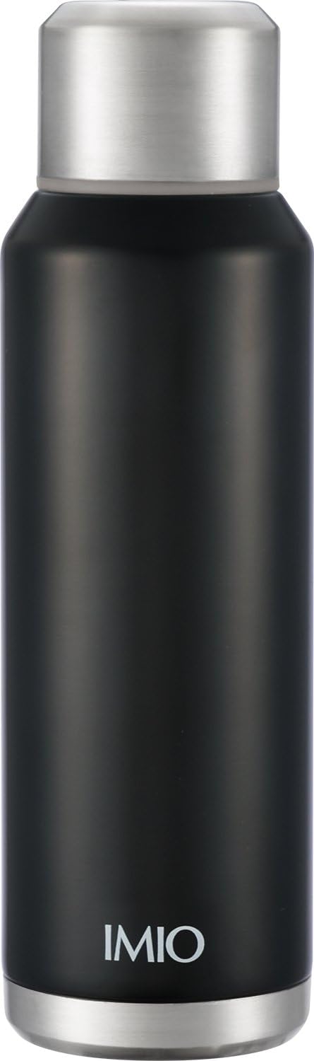 Wahei Freiz IM-0009 Water Bottle, Office, Portable, Slim Bottle, Imio, 10.1 fl oz (300 ml), Black, Vacuum Insulated Construction, Heat and Cold Retention, Black