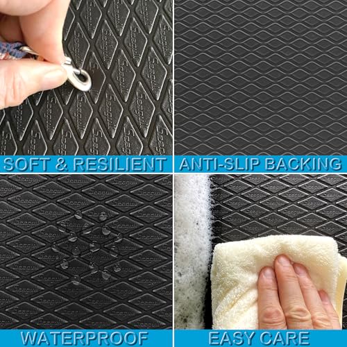 Seagull Mehrzweck Pflegematte für Haustiere 60×90 cm | Antirutschmatte für Hunde & Katzen, weich & rutschfest | Hundebadematte & Anti-Ermüdungsmatte für Pflege, Tierarzt & Salon, Anthrazit