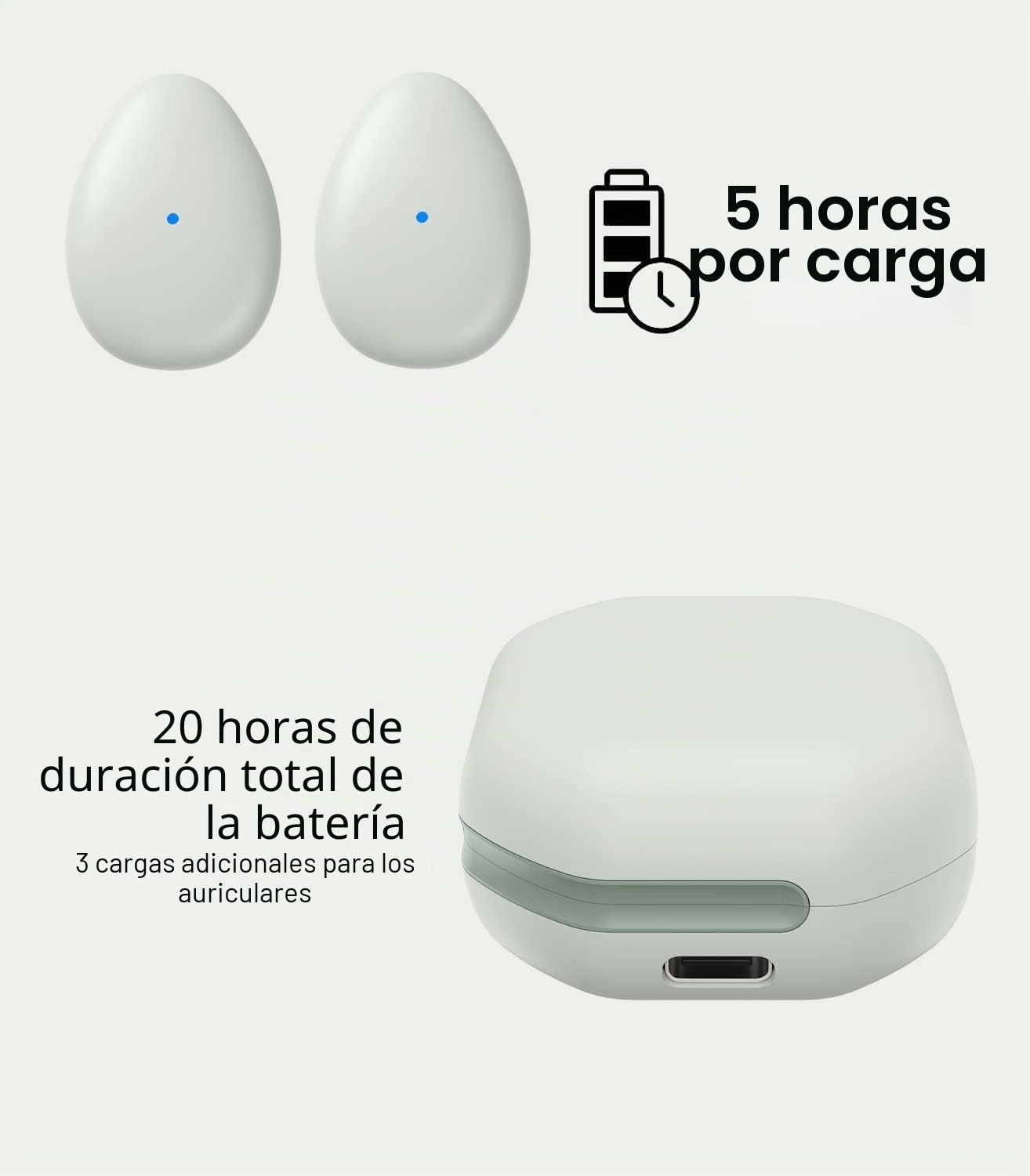 Auriculares Inalámbricos Diminutos,Auriculares Bluetooth Invisibles Ultrafinos para Dormir de Lado y Andar en Bicicleta,Auriculares Ultraligeros de baja Presión con Detección de Ambiente(Verde Claro)