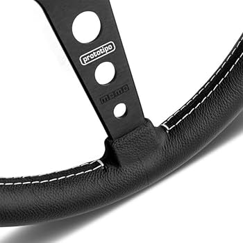 MoMo Prototipo 350mm Black Leather Racing Steering Wheel