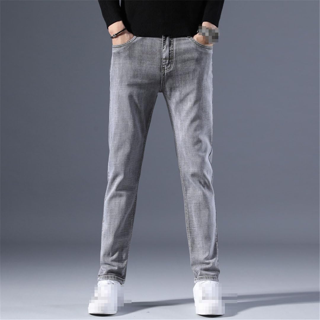 Vogrtcc Jeans da Uomo Pantaloni Lunghi Casual Slim Antiquati retrò di Grandi Dimensioni