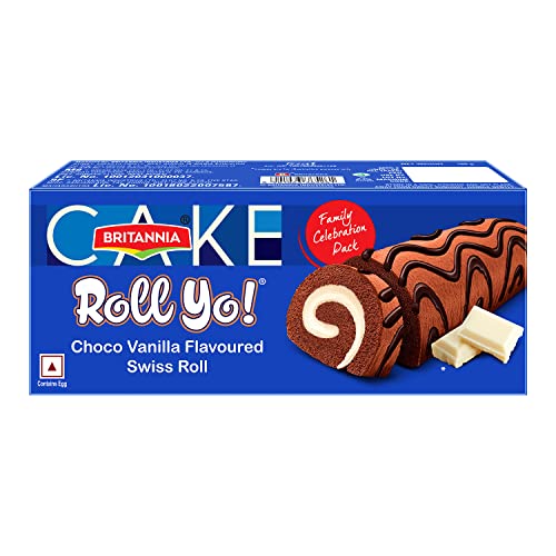 Image of Britannia Cake Roll Yo ! Swiss Roll Choco Vanilla Family Pack - 165g