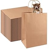 🛍️ Mango Retorcido Reforzado: El mango está conectado con pegamento Henkel, hecho de papel, hace que este bolsas de papel kraft sea completamente biodegradable, reciclable. Se siente cómodo para un mango suave.