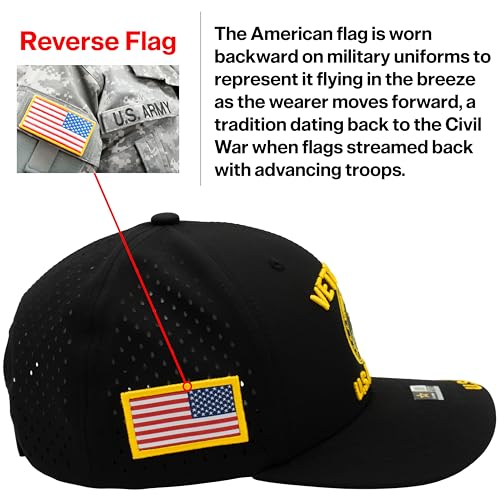Image of US Army Veteran Hat for Men Official Licensed Military Veterans Embroidered Patch Design Army Seal Adjustable Baseball Cap