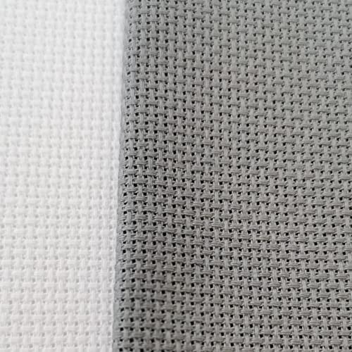 Image of KCS 4 /6 pc of 12 inch x 18 inch 18CT Counted Cotton Aida Cloth Cross Stitch Fabric (4 pc, Medium Grey)
