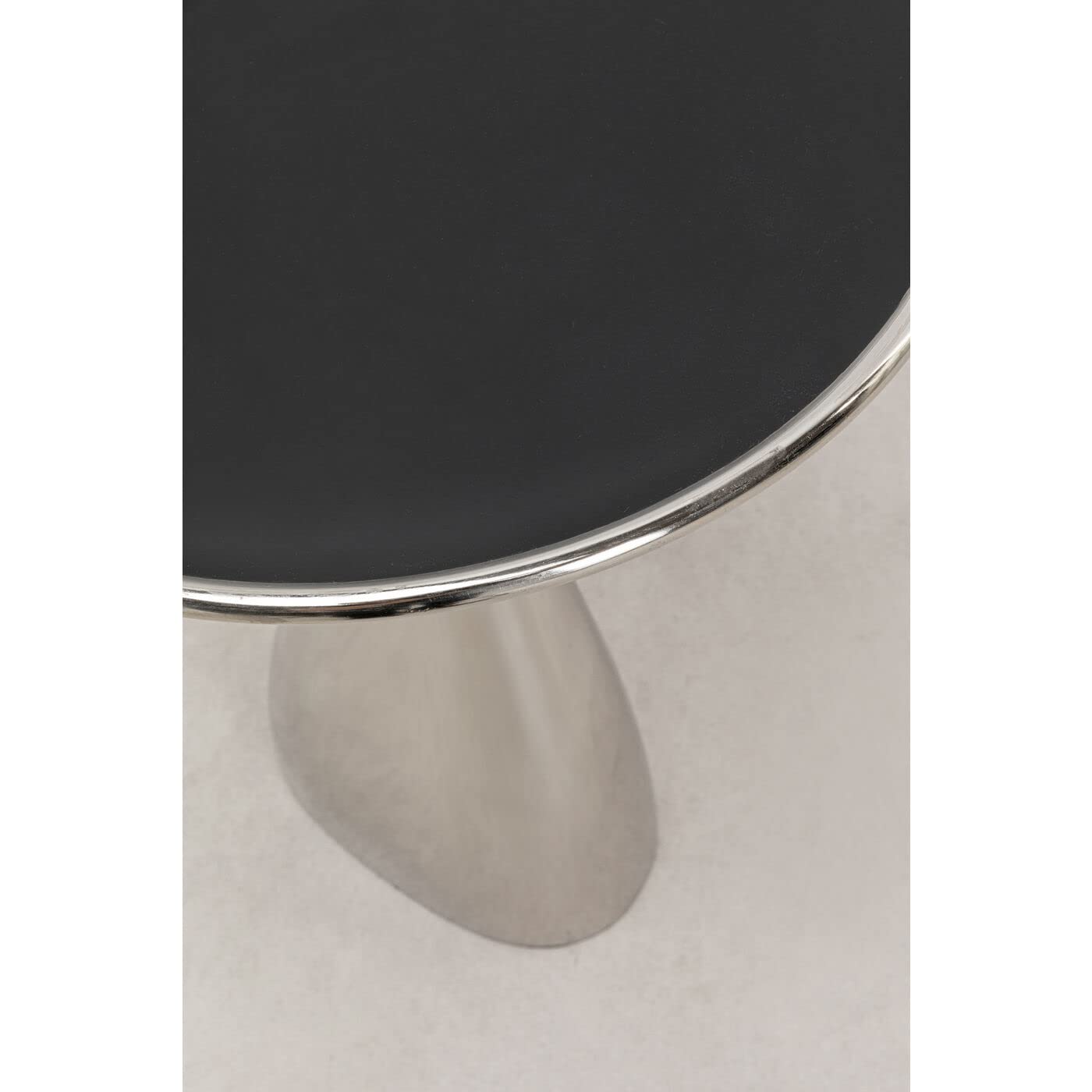 Kare Spacey - Mesa Auxiliar Redonda (diámetro: 36 cm), Color Plateado | 15 kg máx. Resistencia, aluminio esmaltado, hecho a mano, elegante atractivo, fácil de limpiar, para el salón