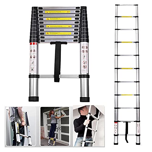 3,2M Scalera Telescópica Escalera Plegable de Aluminio, Escalera con EN131 Certificado,...