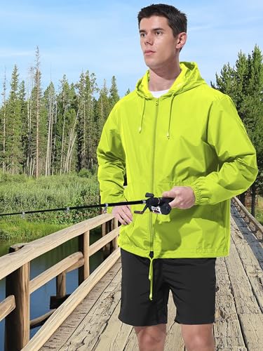 Image of UIQUR Mens Rain Jacket Raincoat Windbreaker Running Waterproof Lightweight Packable with Hood Travel Hiking Cycling