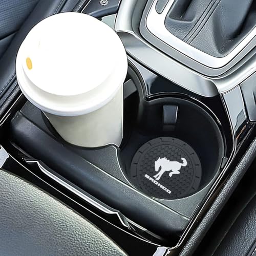 Image of Car Cup Holder Coaster for Ford Bronco 2023 2024 Sport Interior Accessories, Recessed Silicone Cupholder Coaster 2.75in 2Pack