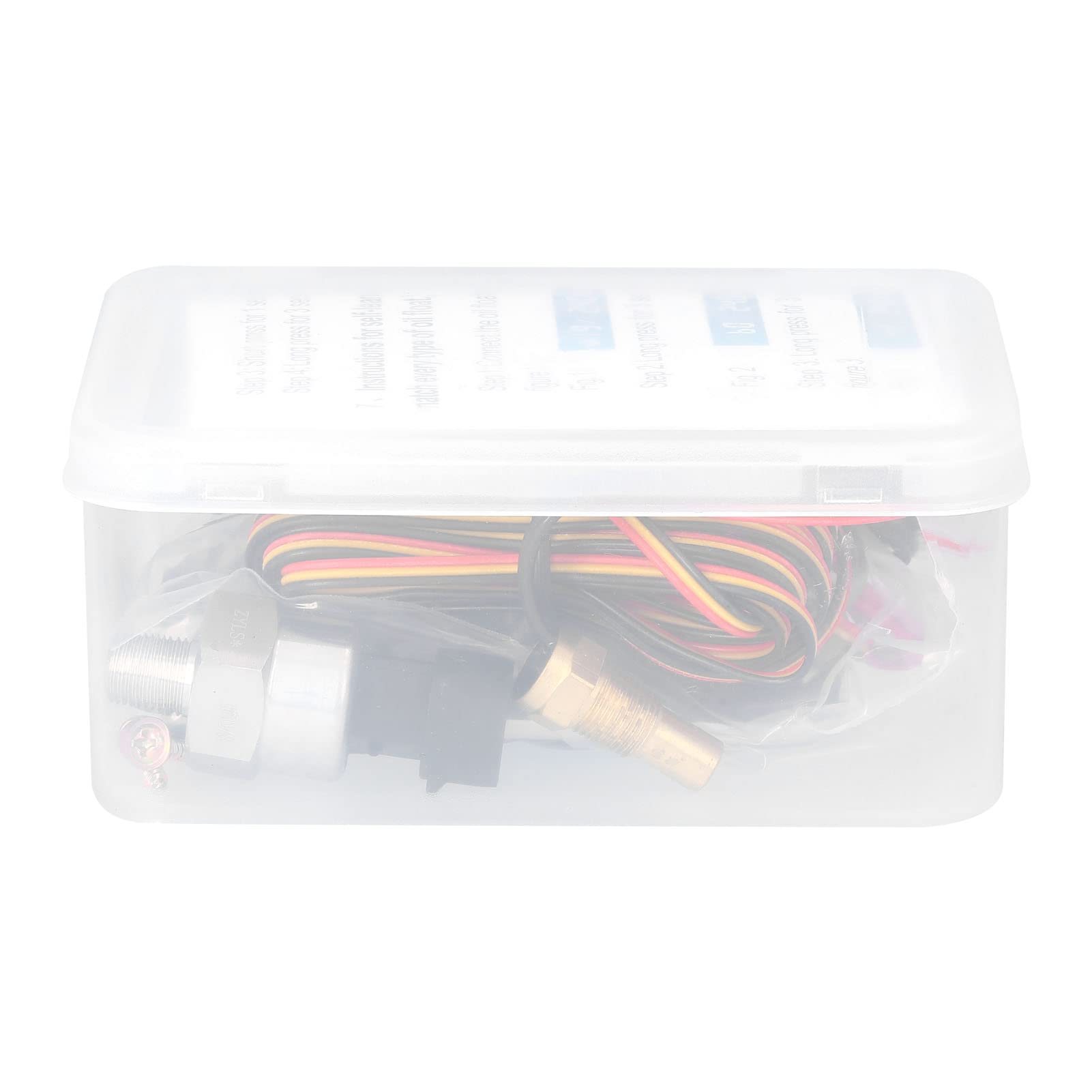 Manometro olio,Misuratore LCD per auto 4-in-1 Misuratore di pressione dell'olio digitale Tensione temperatura dell'acqua Indicatore del carburante Strumento universale 9-36 V per camion auto SUV