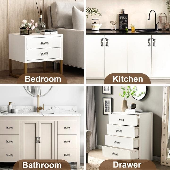 Miniatura 6 de Probrico Tiradores de cajón de 2.5 pulgadas (2.520 in) estilo vintage para puertas de gabinetes de cocina, cajones y armarios de forma rizada,