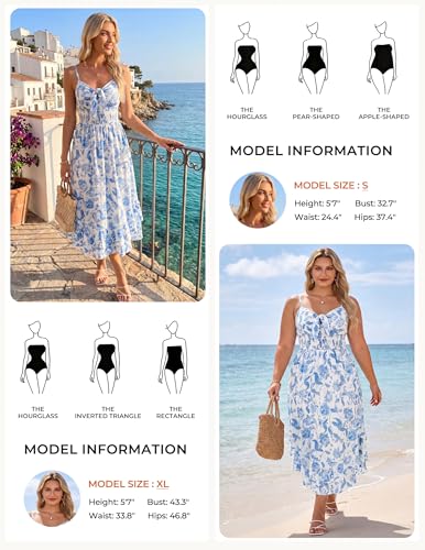 Image of GRACE KARIN Womens Maxi Floral Sundresses Summer Beach Boho Dress Spaghetti Strap Dresses Casual Fashion Clothes with Pockets
