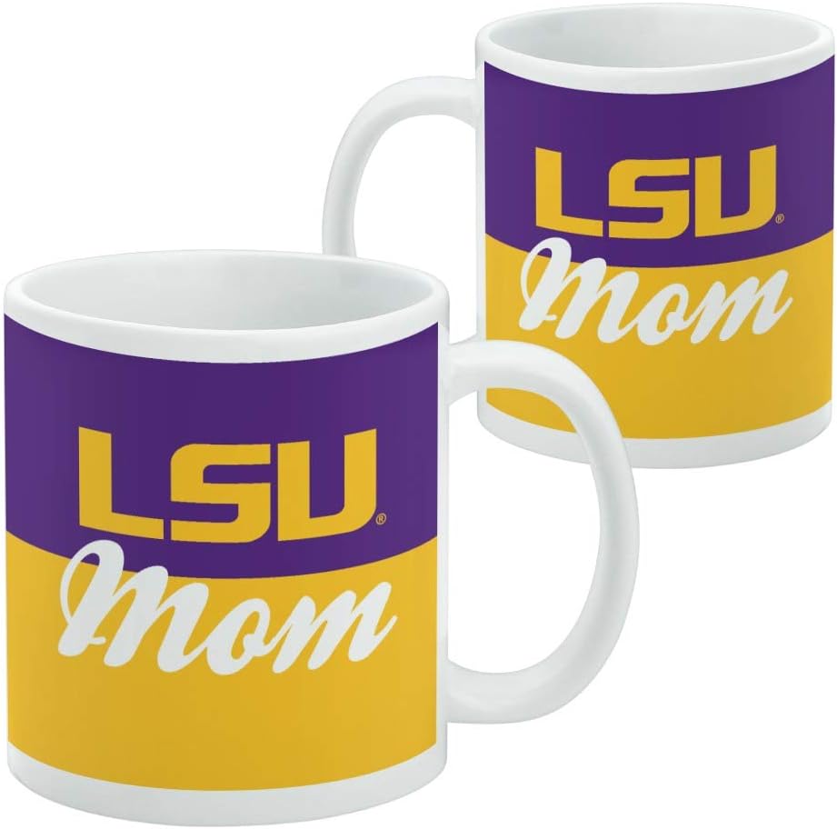 LSU Mom Ceramic Coffee Mug, Novelty Gift Mugs for Coffee, Tea and Hot Drinks, 11oz, White - Image 2
