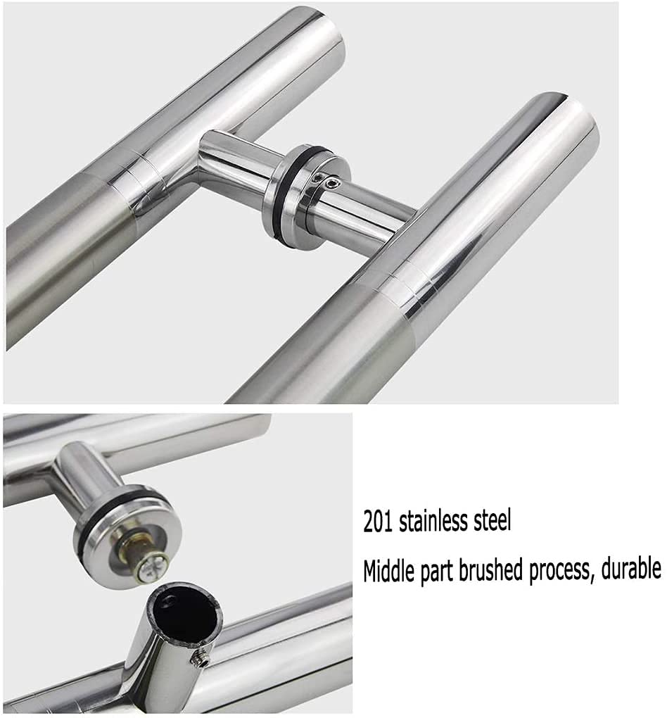Manillas para Puertas de Acero Inoxidable 201 de Alta Resistencia, para Uso Comercial, con Sistema de Empuje y tracción, aptas para Puertas de Vidrio, Madera, Estilo Granero y duchas. Dispon