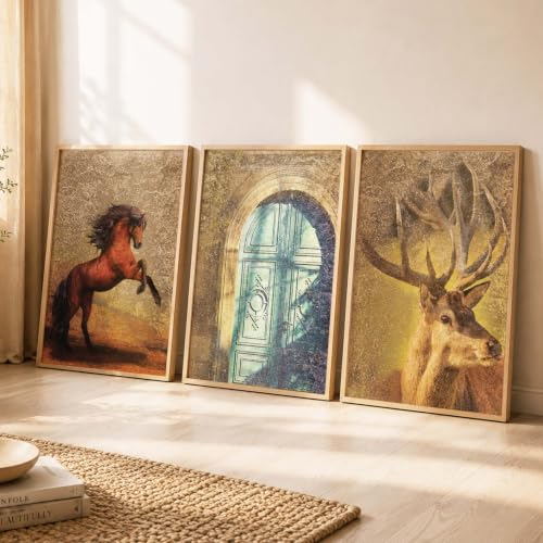 Image of Kotart Set of 3 Framed Painting for Wall Decoration Abstract Paintings Modern Art - Wall Painting for Living Room Bedroom - Paintings with Frame - Room Decor /Wall Decor - Set of 3 - D (Art 2, 19x25 inch)