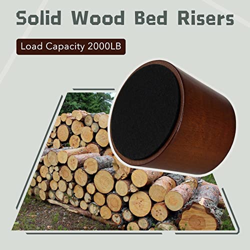 Koikey Wooden Furniture Bed Risers - 3 Inch Circle Heavy Duty Furniture Height Extenders Lifts For Sofa Couch Desk Chair Table Base Raising Space, Convenient Store And Cleaning, Pack Of 4 #TOP4