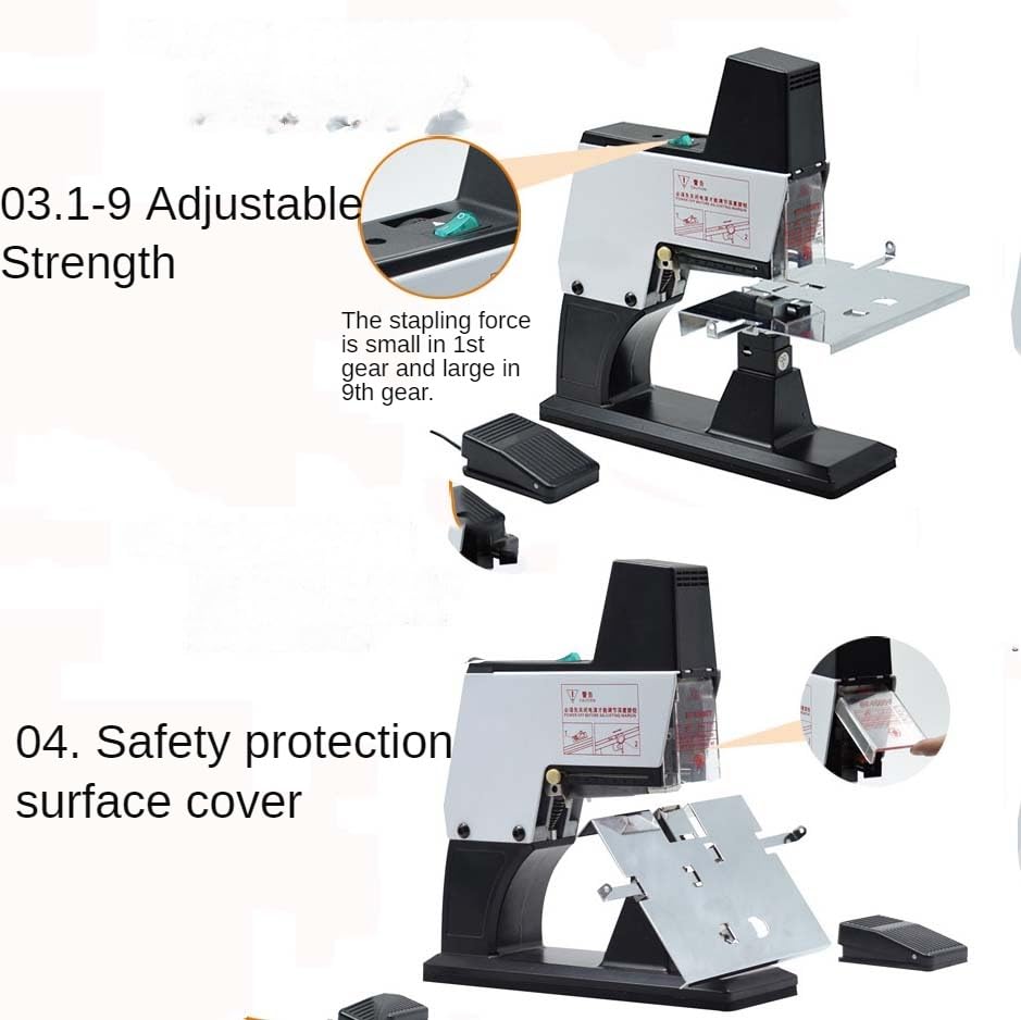 Machine à relier automatique à coutures plates – Force réglable et profondeur de reliure Agrafeuse électrique pour bureau et maison