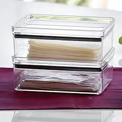 2 Porta Frios Geladeira Pote Hermético Gaveta Acrilico 770ml Porta Frios Empilhável Transparente Pote para Presunto e Queijo porta frios duplo