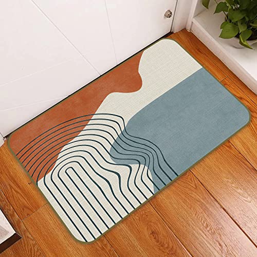 Uinhmop 17''X30'' Boho Abstract Texture Random Shapes Decorative Doormat,Bohemian Mid Century Modern Art Floor Mats,Farmhouse Decor For Home Front Door Porch Outdoor Indoor,Boho Lovers Girls #TOP2