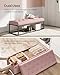 SONGMICS Velvet Storage Ottoman Bench, Foot Rest with Legs, 15.7 x 43 x 15.7 Inches, End of Bed Bench, Storage Chest, Load up to 660 lb, for Living Room, Bedroom, Entryway, Jelly Pink ULSF089R01