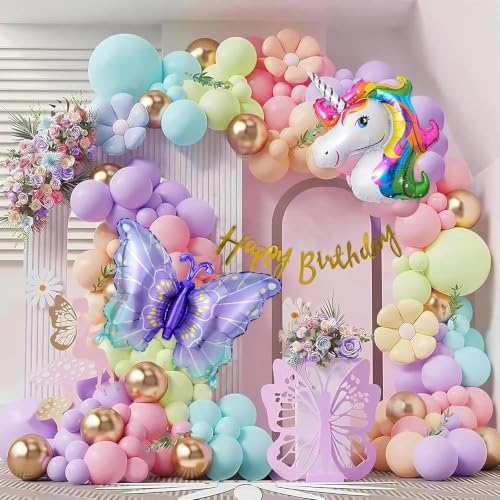 Image of Special You Butterfly Theme Birthday Decorations with Pastel Balloons for Decoration, Foil Balloons for Decor, Butterfly Stickers for Wall Decoration, Birthday Decoration Kit for Girls- 60 Pcs
