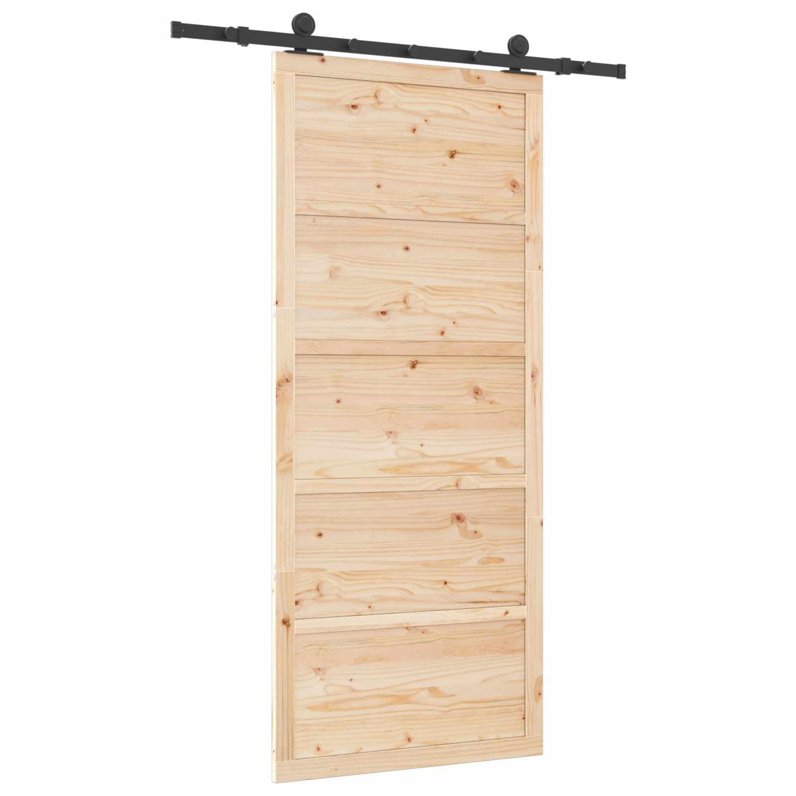 Puerta corredera de madera maciza de pino natural, 80 x 208